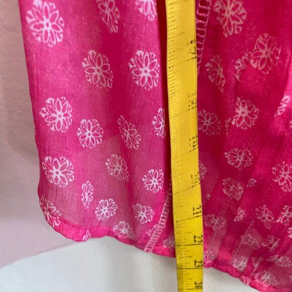 Abercrombie & Fitch Pink Sheer Logo Top Y2K Vintage 2000s XS - Picture 5 of 7